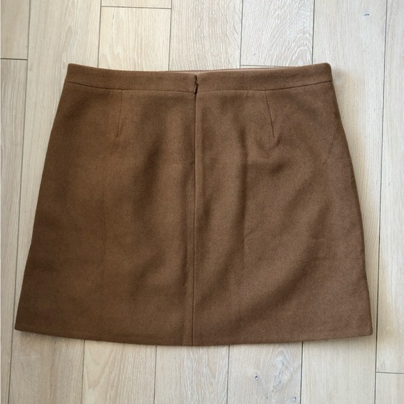 NWT J. Crew Mercantile Wool Frill Detailed Mini Skirt in Camel Size 14 - Picture 9 of 10